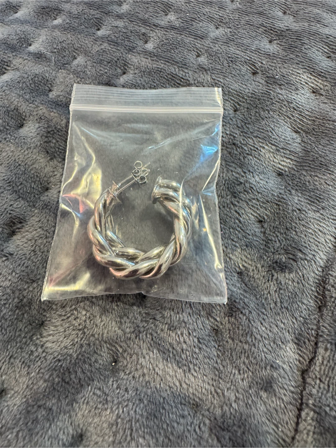 Silver Twisted Hoop Earrings - photo 2