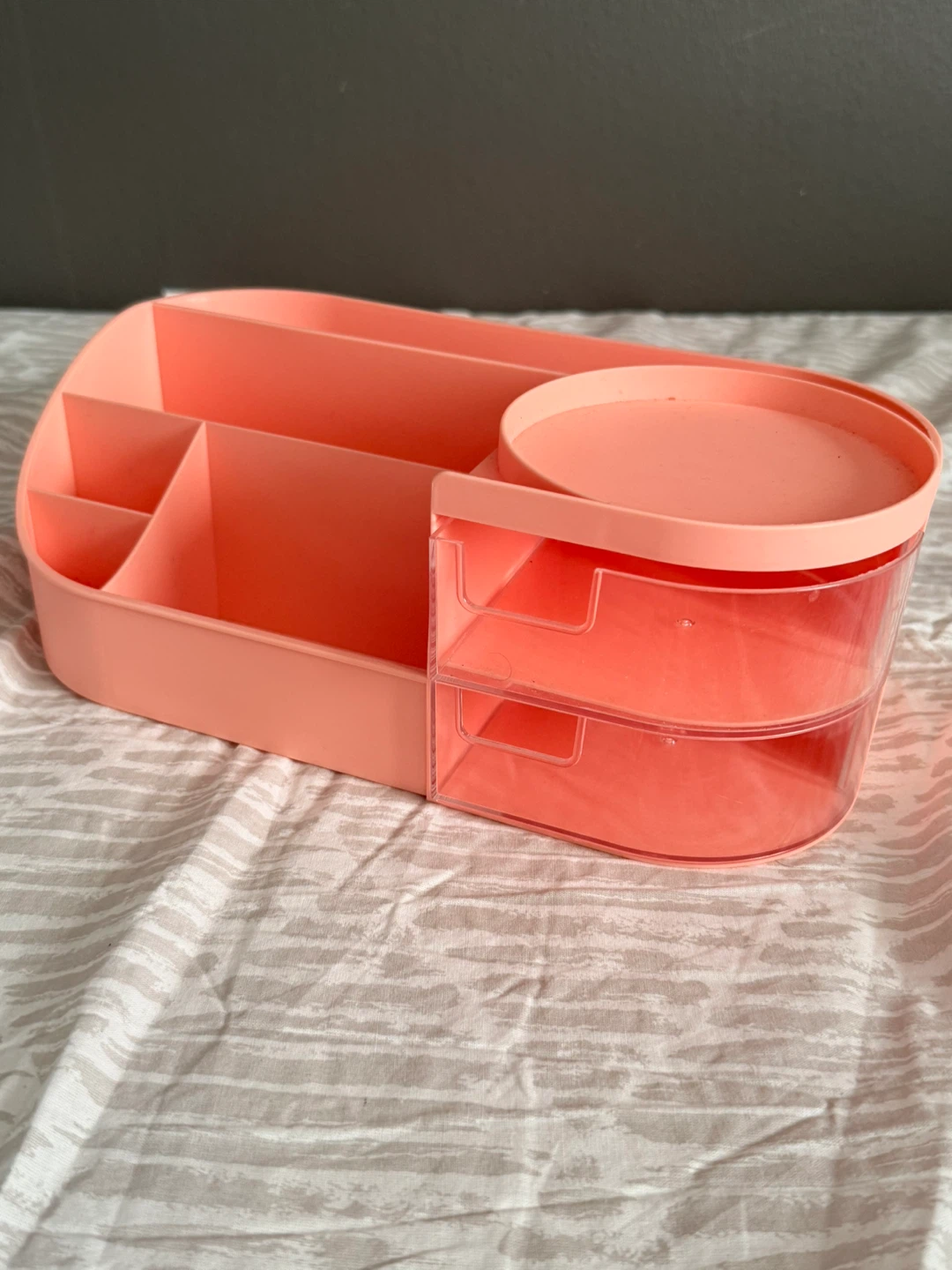 Pink Desktop Makeup Organizer