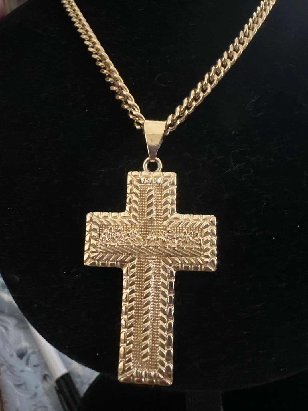 14k Gold Tone laminated Cross Necklace - photo 2