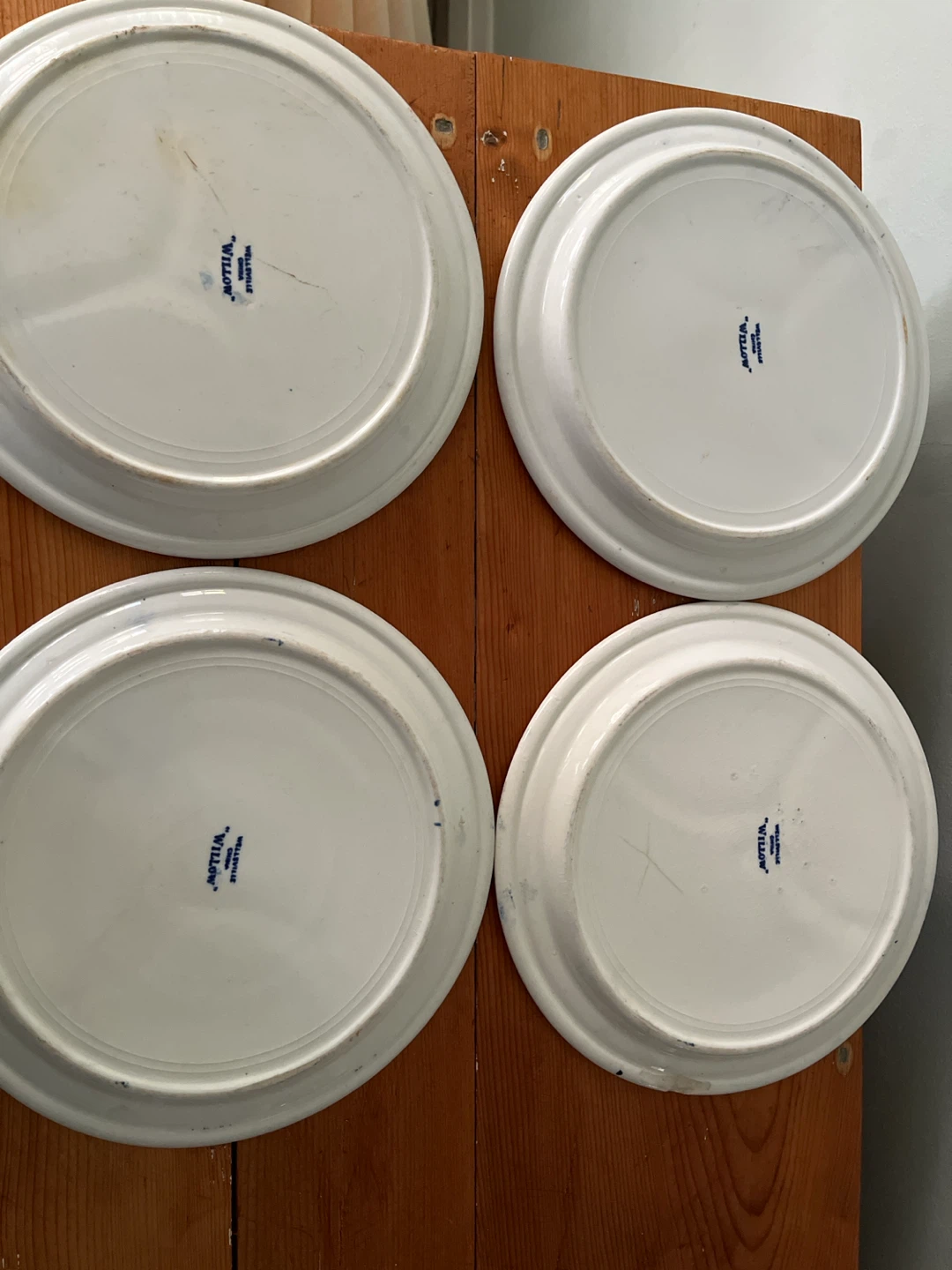 4 Wellsville Willow Pattern Divided Plates - photo 2
