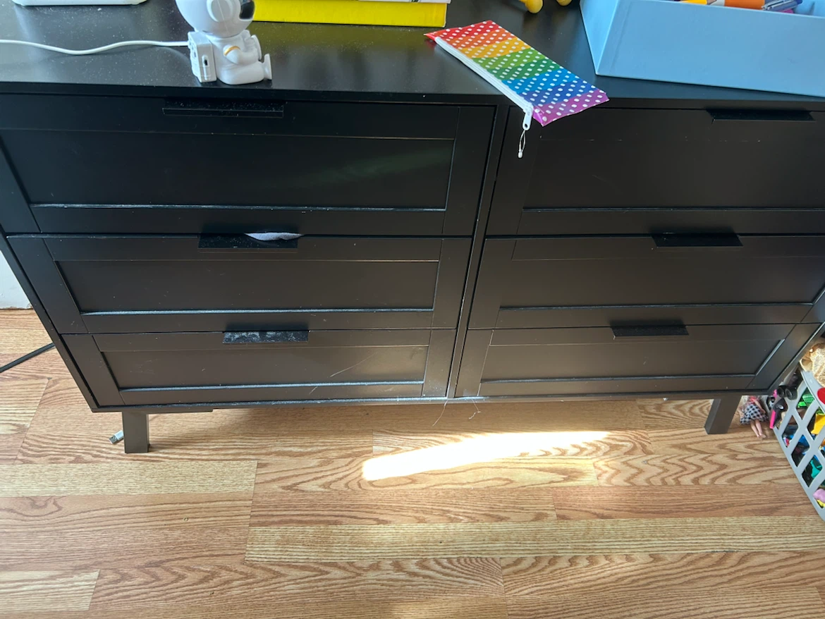 Black 6-Drawer Double Dresser