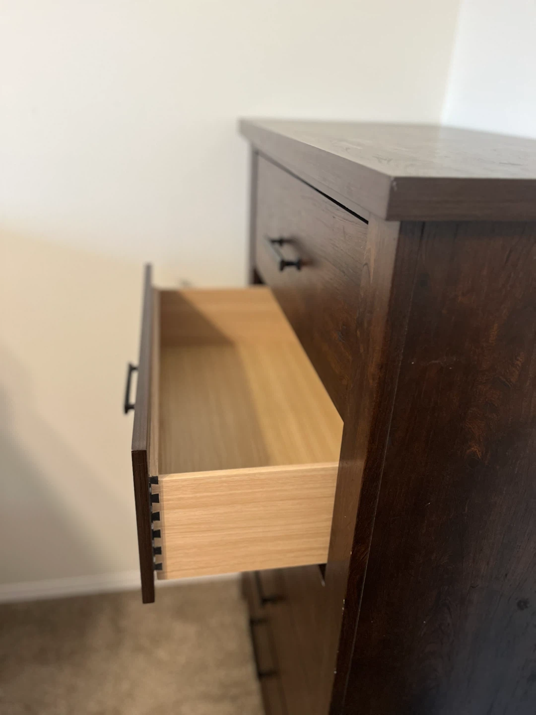 Dark Brown 5-Drawer Wooden Dresser - photo 3
