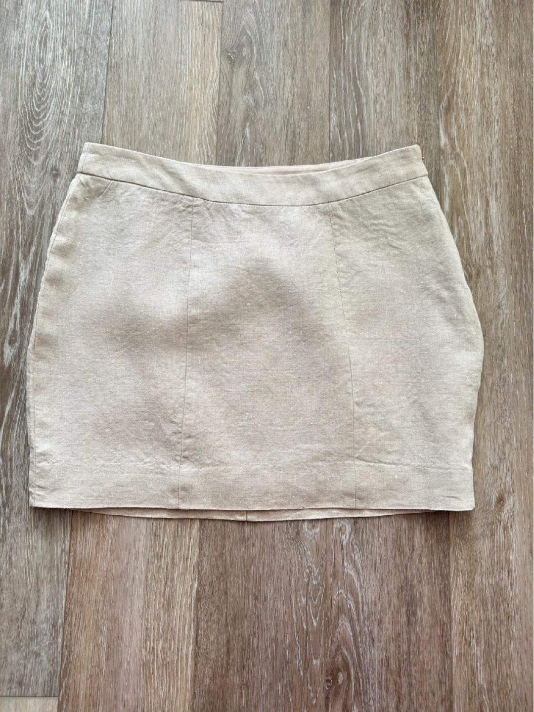 Tart Linen Mini Skirt - Beige - Size S