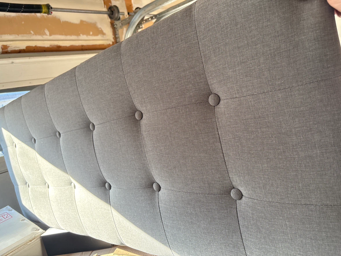 Metal bed frame and new headboard gray $50 - photo 4
