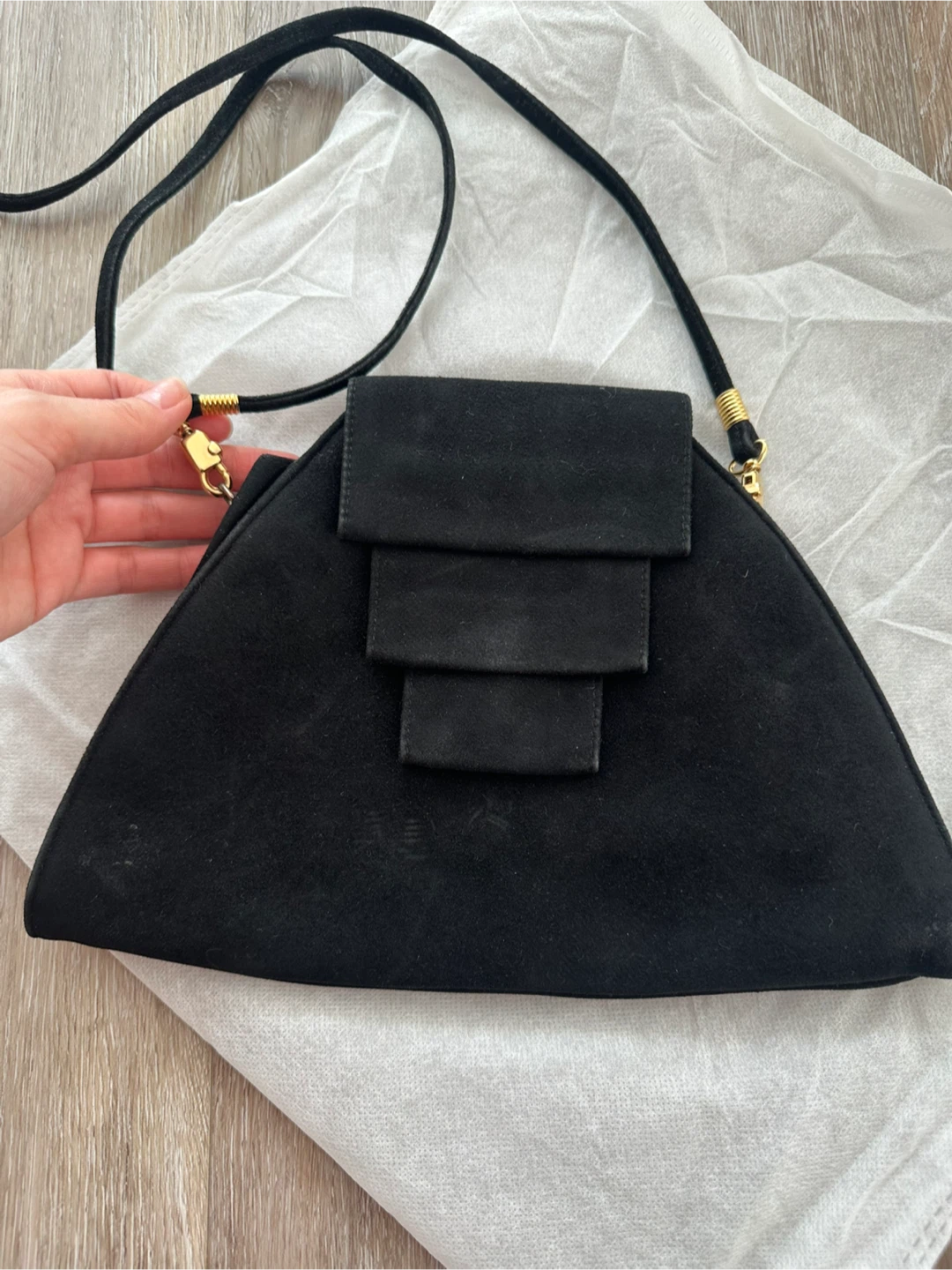 Vintage BROWNS suede shoulder bag - photo 2