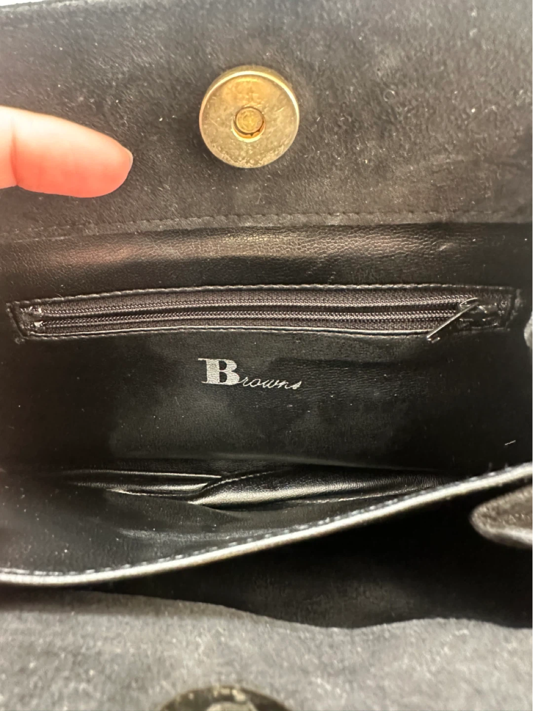 Vintage BROWNS suede shoulder bag - photo 4
