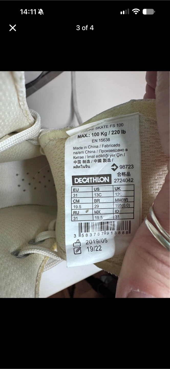 Oxelo Figure Skates FS 100 White Size 13C - photo 3