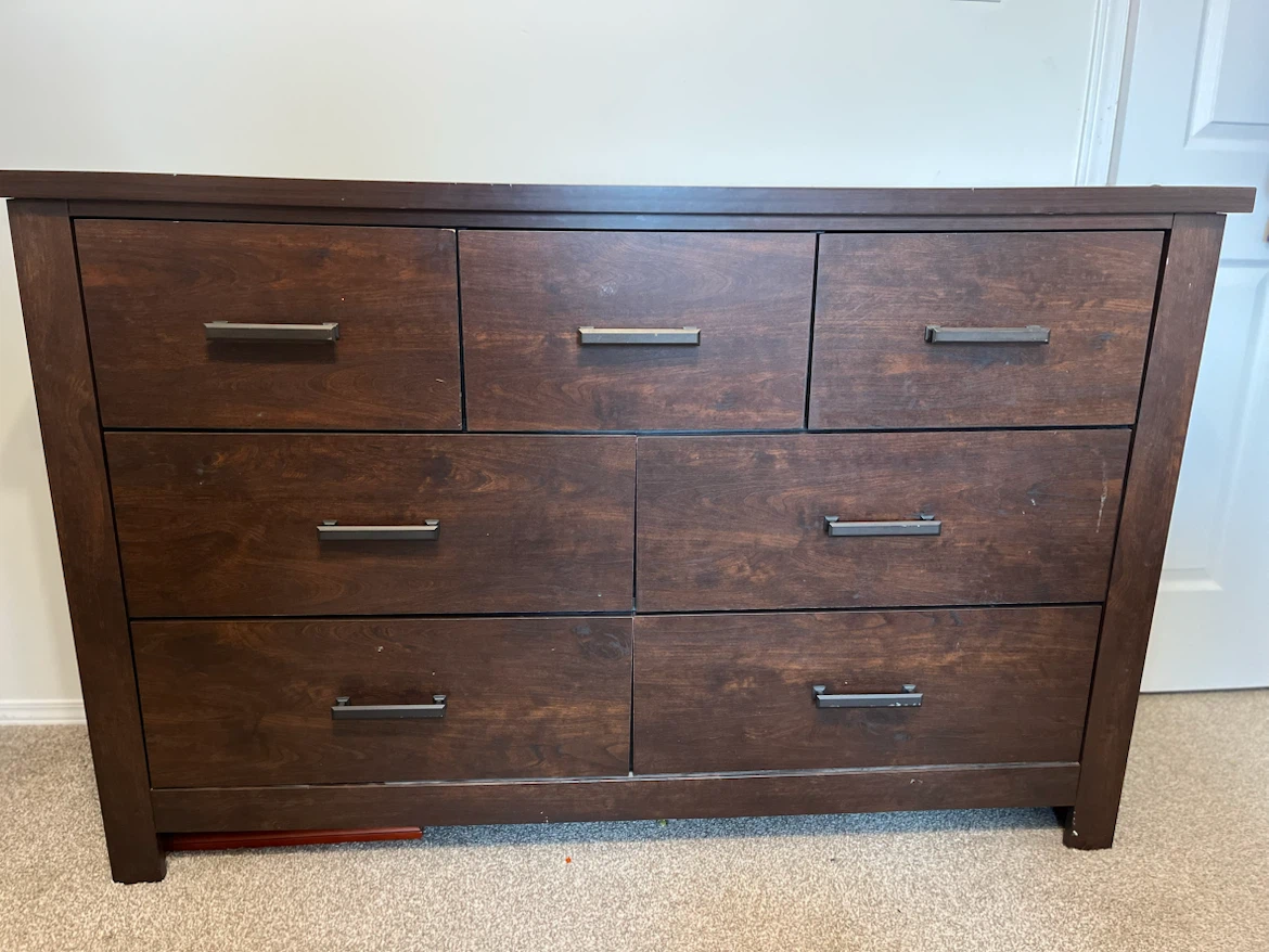 Dark Brown Six-Drawer Dresser