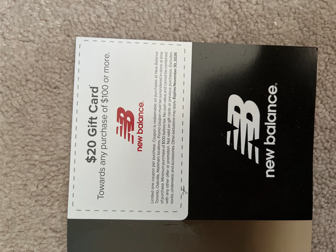 $20  off if you buy New balance $100
