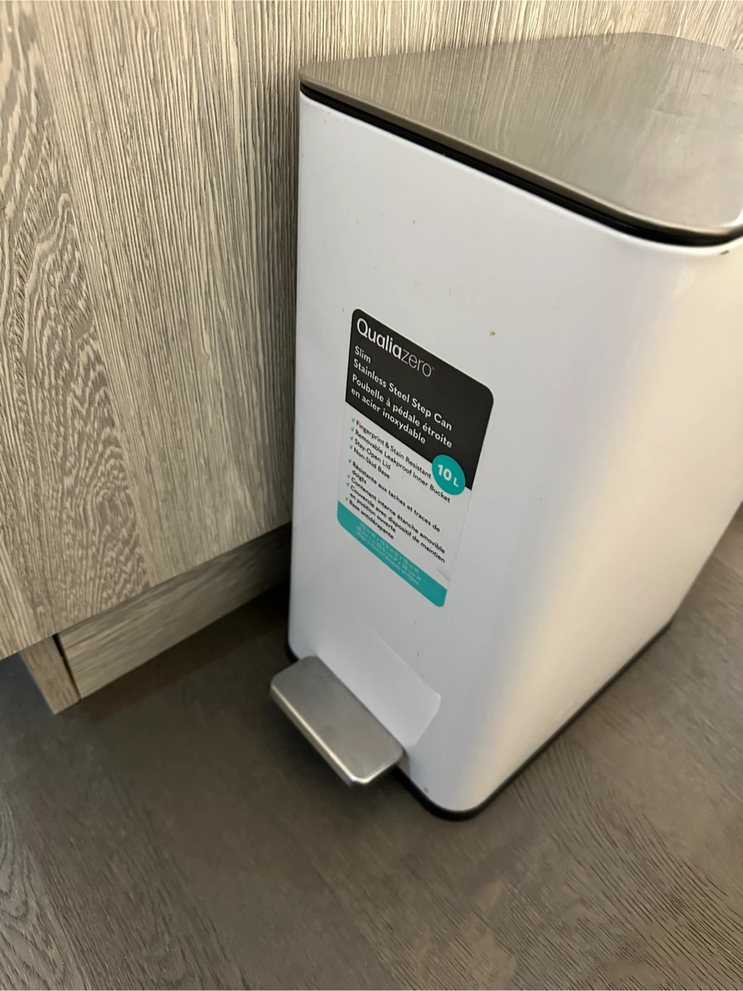 Qualiazero Slim Stainless Steel Step Can - photo 2
