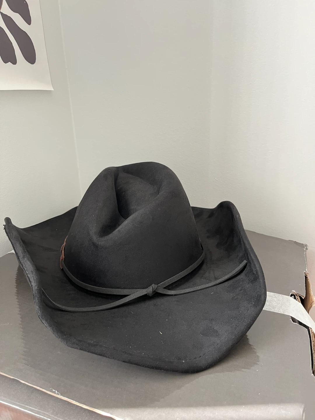 Black Cowboy Hat with Bull Emblem - photo 2