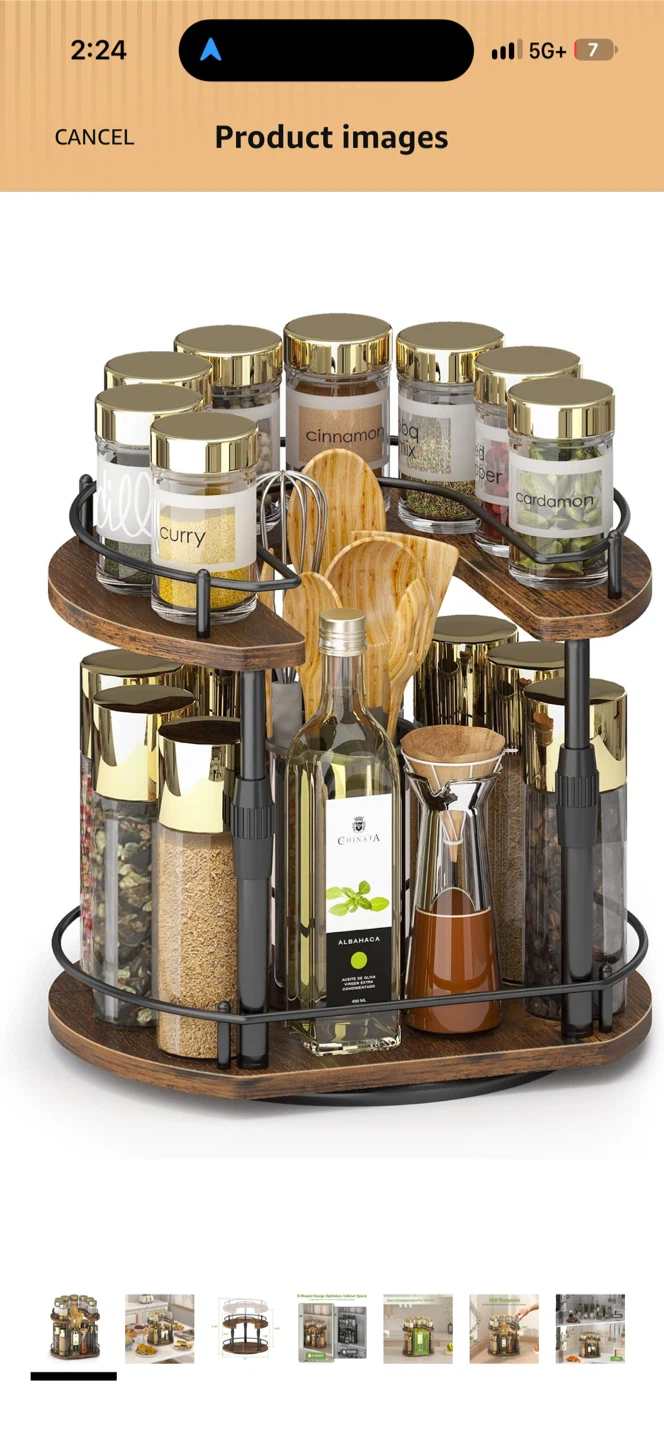 ACROSS-STAR 2-Tier Rotating Spice Rack