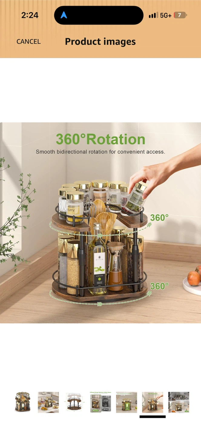 ACROSS-STAR 2-Tier Rotating Spice Rack - photo 3
