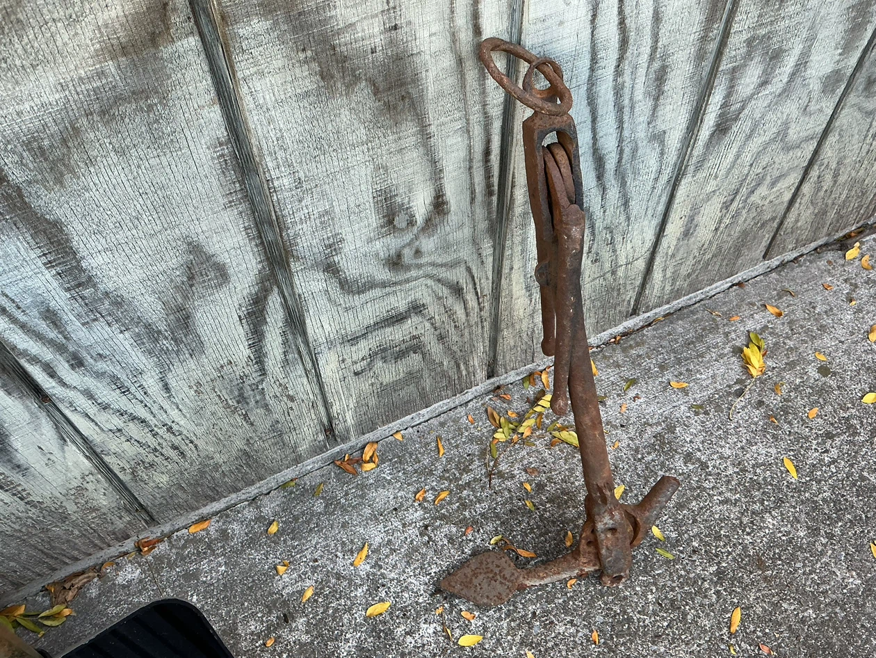 Antique Cast Iron Wall Hanger Folding Grapnel Anchor ! - photo 4
