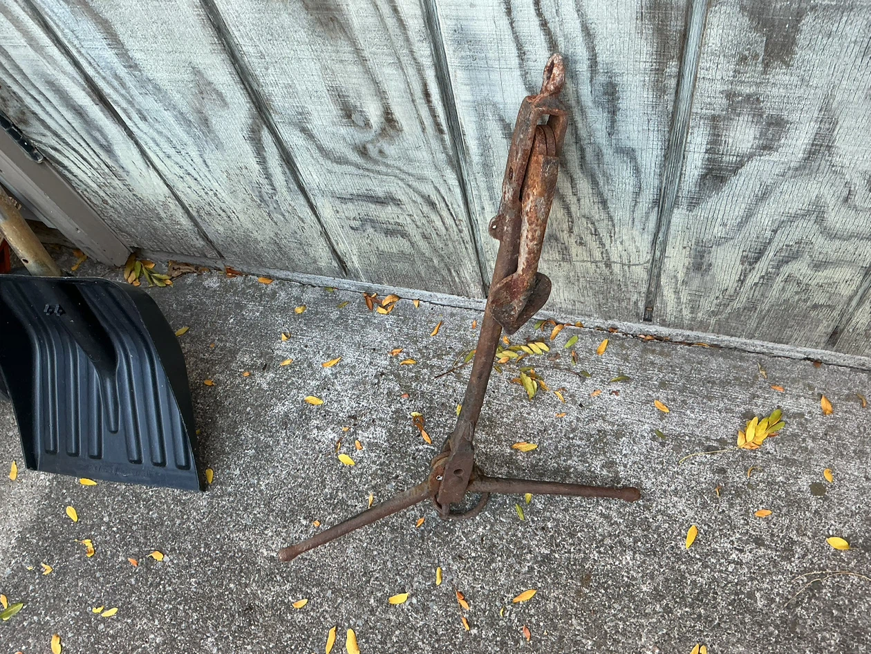 Antique Cast Iron Wall Hanger Folding Grapnel Anchor ! - photo 5