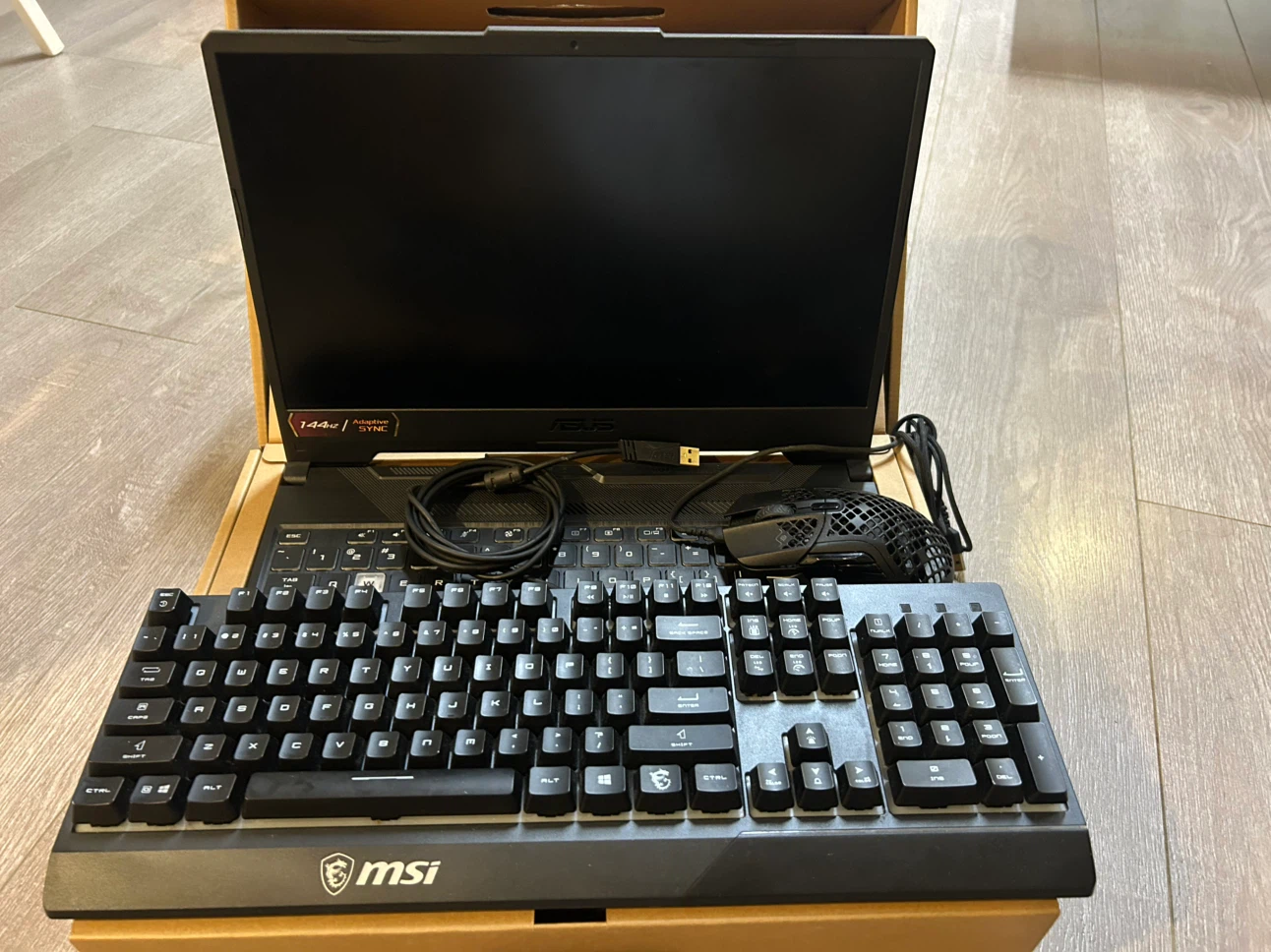 ASUS TUF Gaming Laptop with MSI Keyboard and Mouse