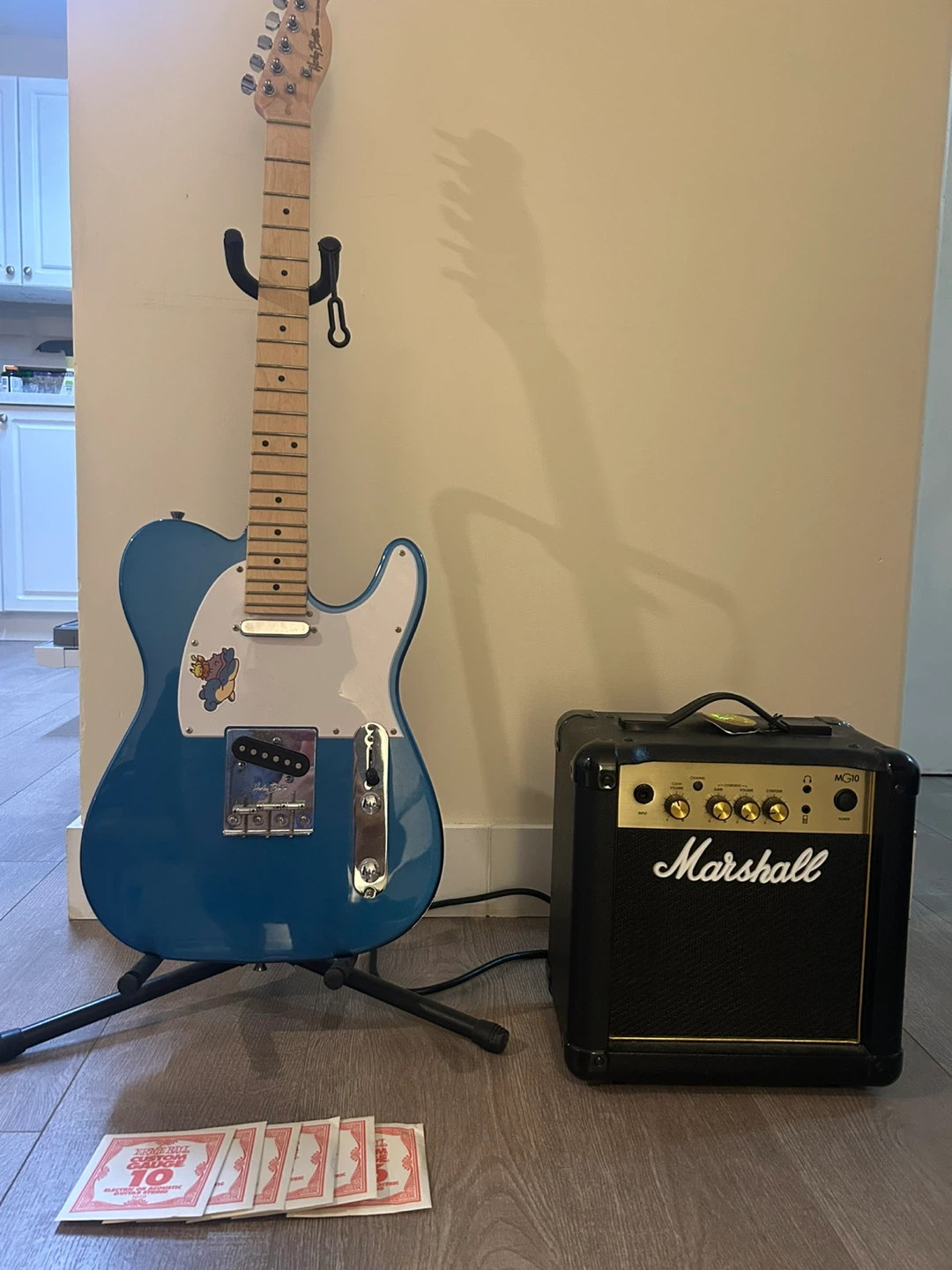 Harley Benton Electric Guitar and Marshall MG10 Amplifier