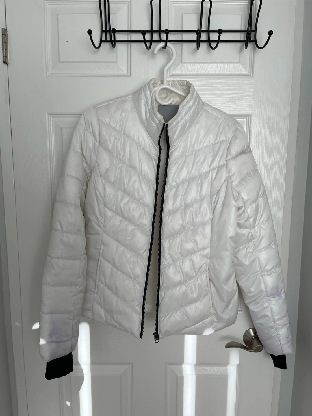 White Quilted Puffer Jacket