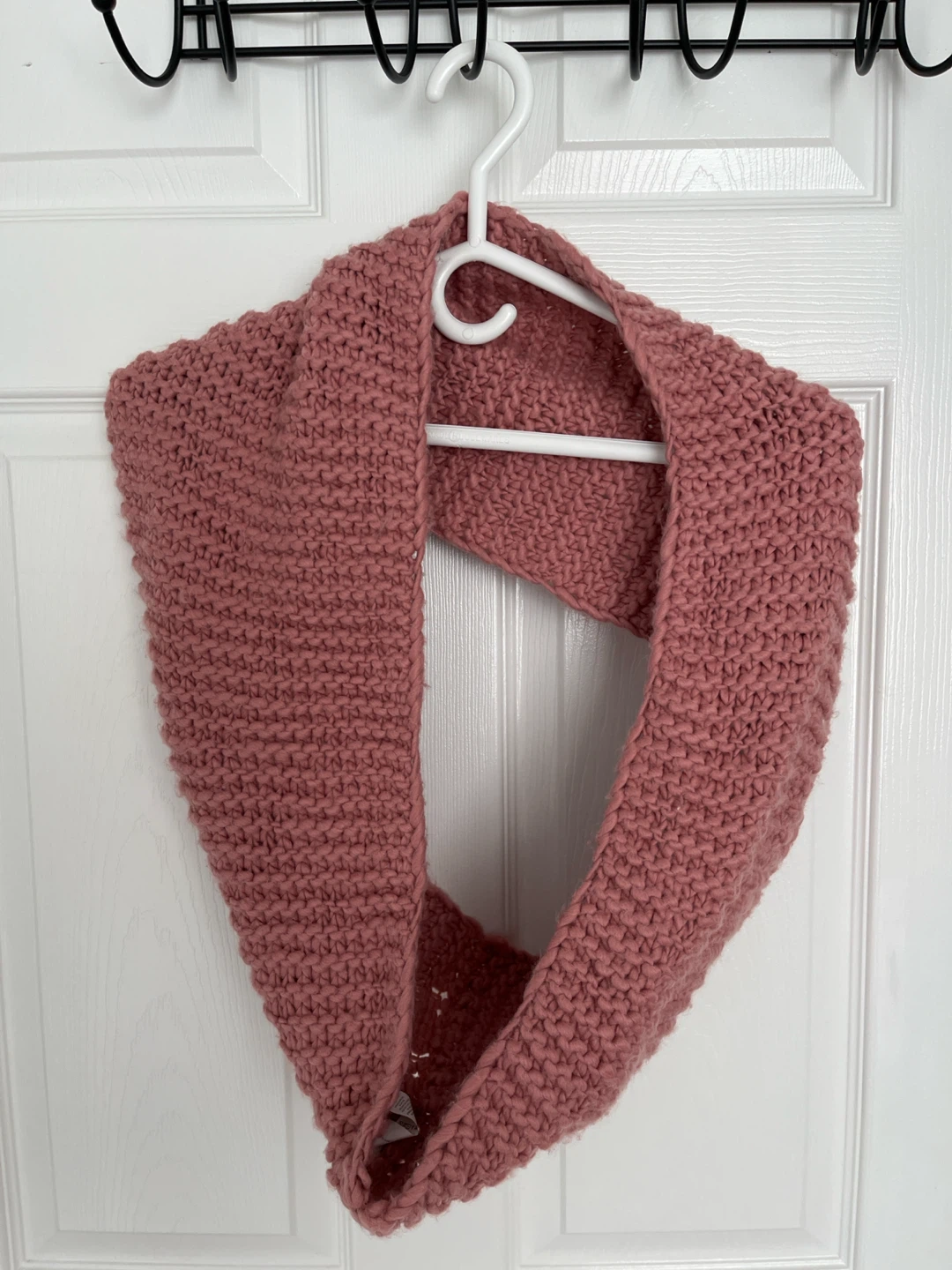Pink Knit Infinity Scarf