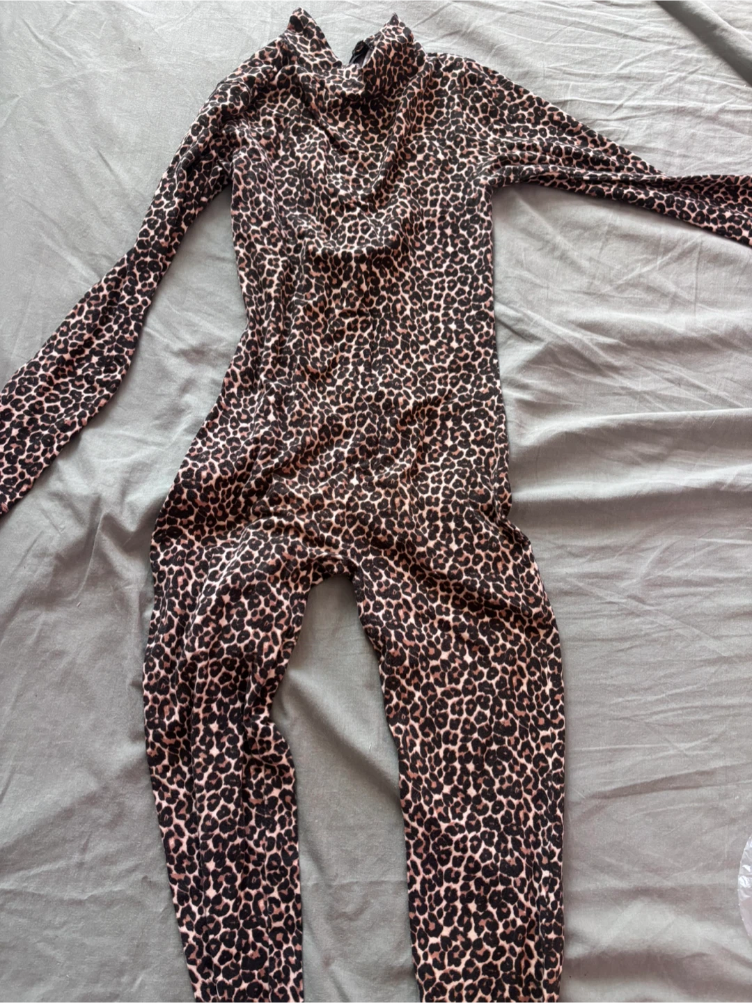 Leopard Print Long Sleeve Jumpsuit Costume