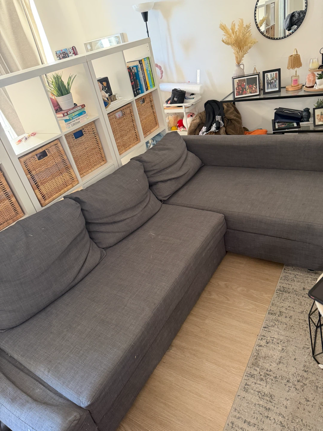 Grey Sectional Sofa with Storage