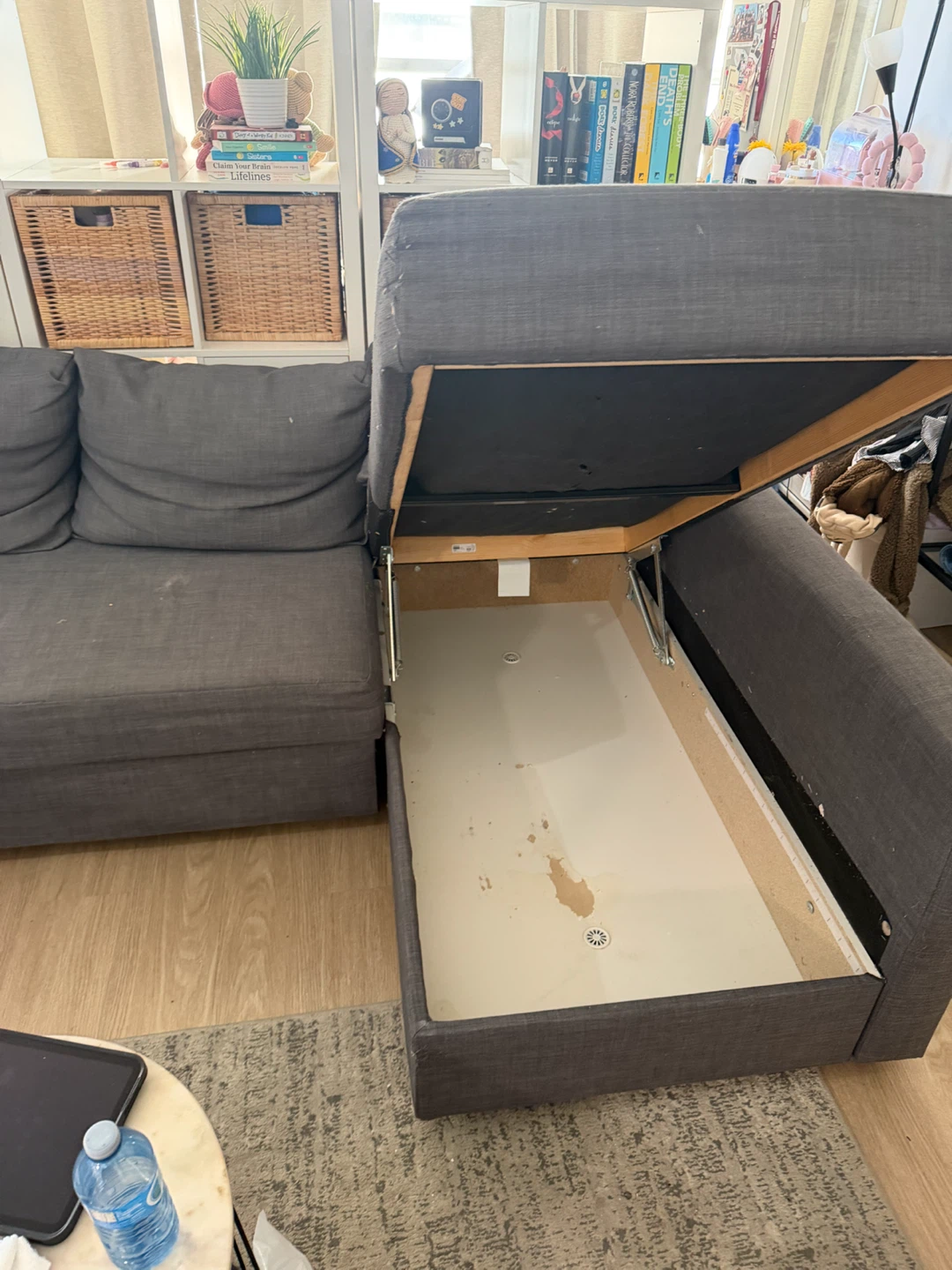 Grey Sectional Sofa with Storage - photo 4