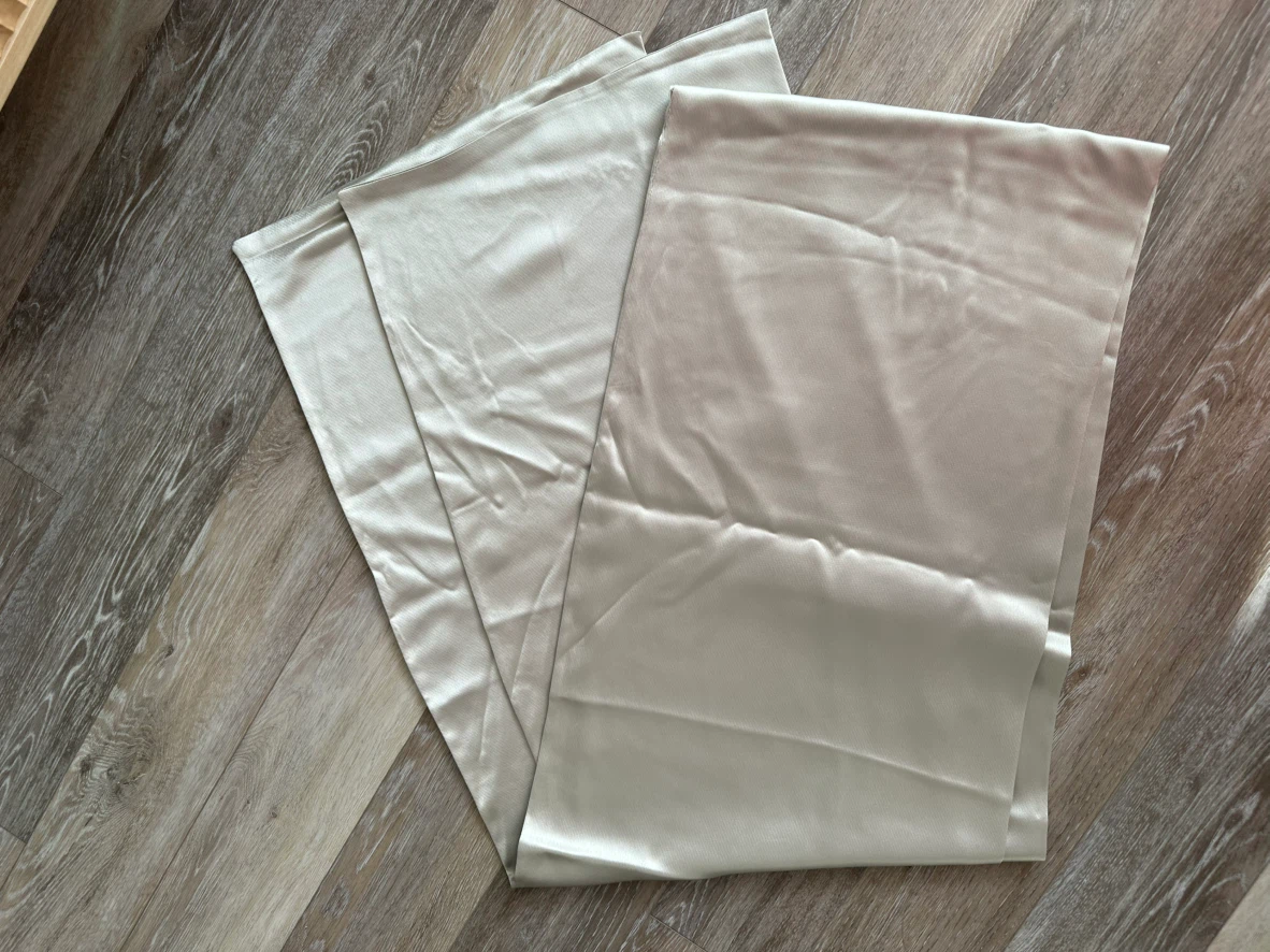 Green Champagne coloured satin doubled shawl/ scarf
