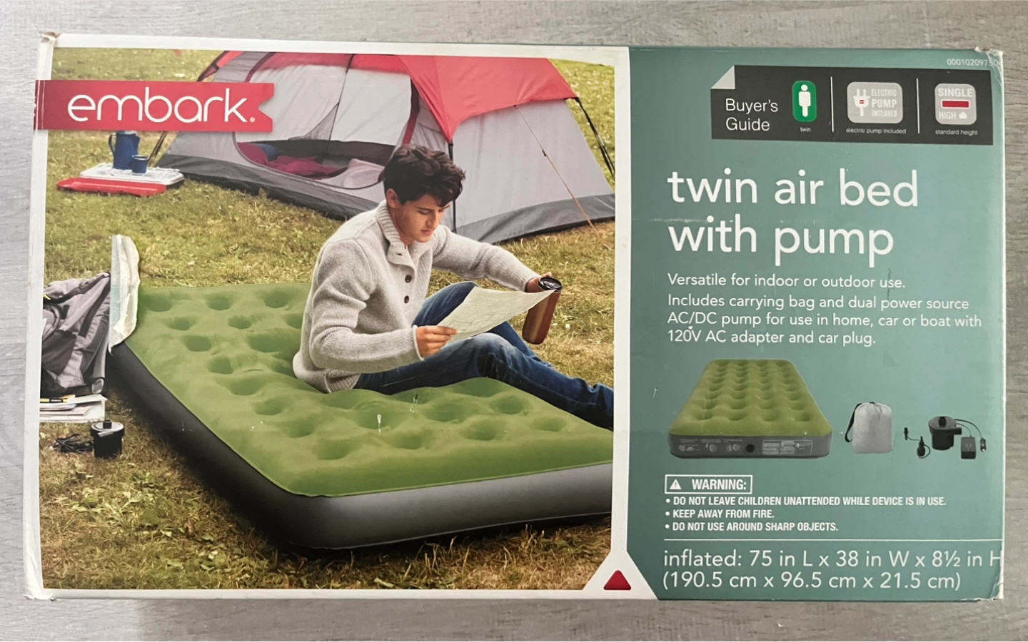 Embark Twin Air Bed with Pump