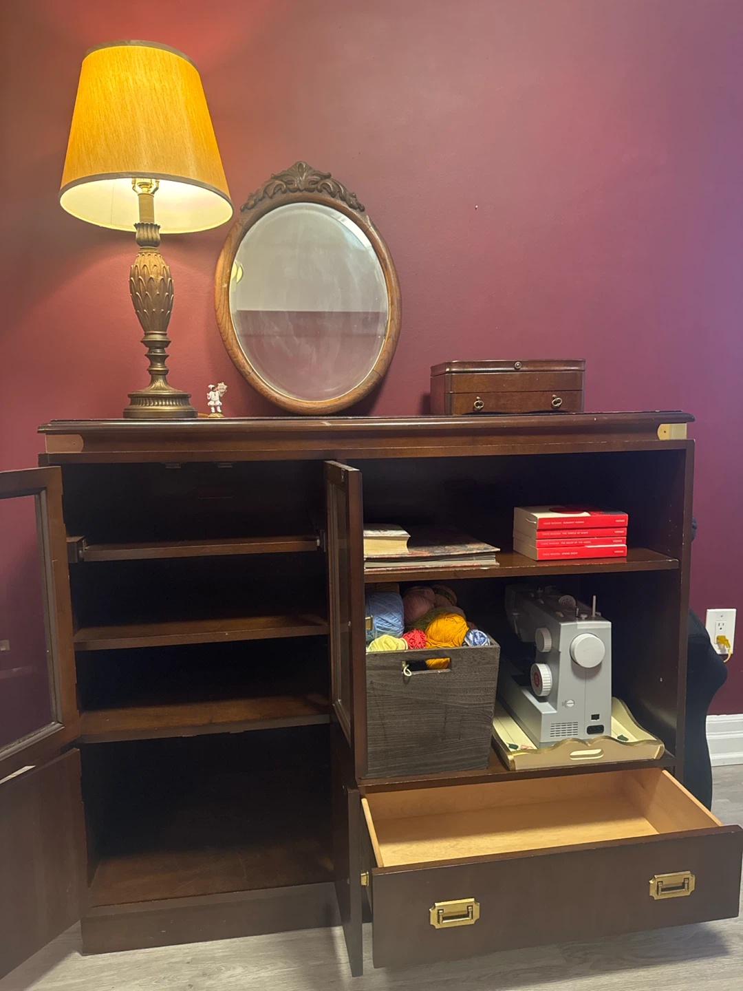 Wooden Storage Cabinet Shelf Drawers - photo 3