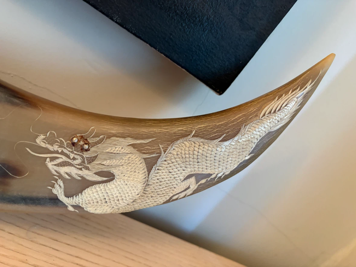 Vintage Philippines Carved Horn Decor - photo 4