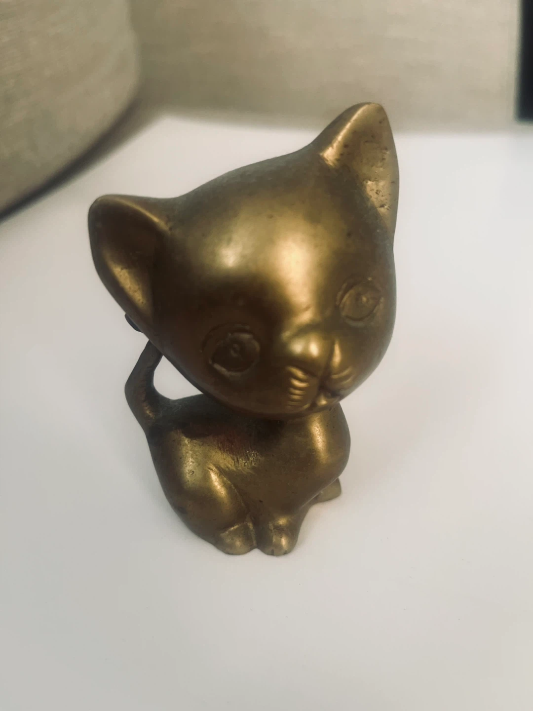 Vintage Brass Cat Figurine