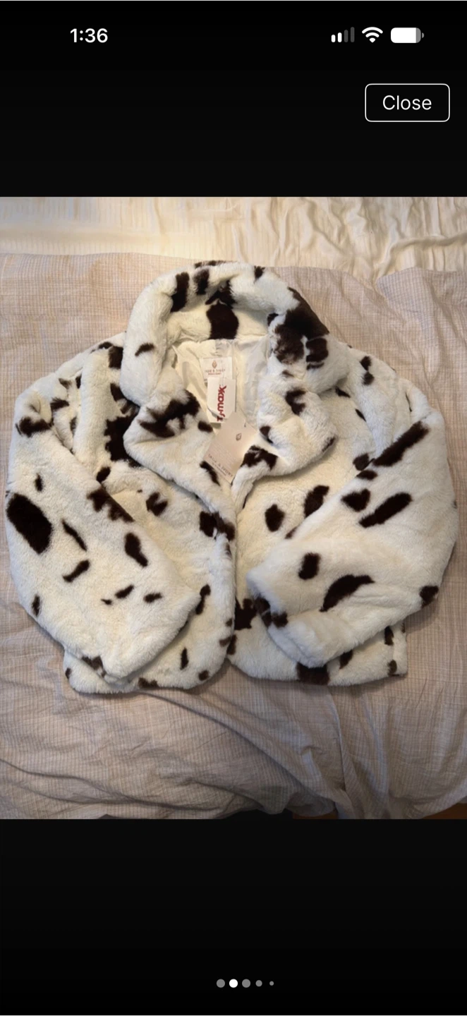 Jade & Ivory Faux Fur Cow Print Jacket - photo 2