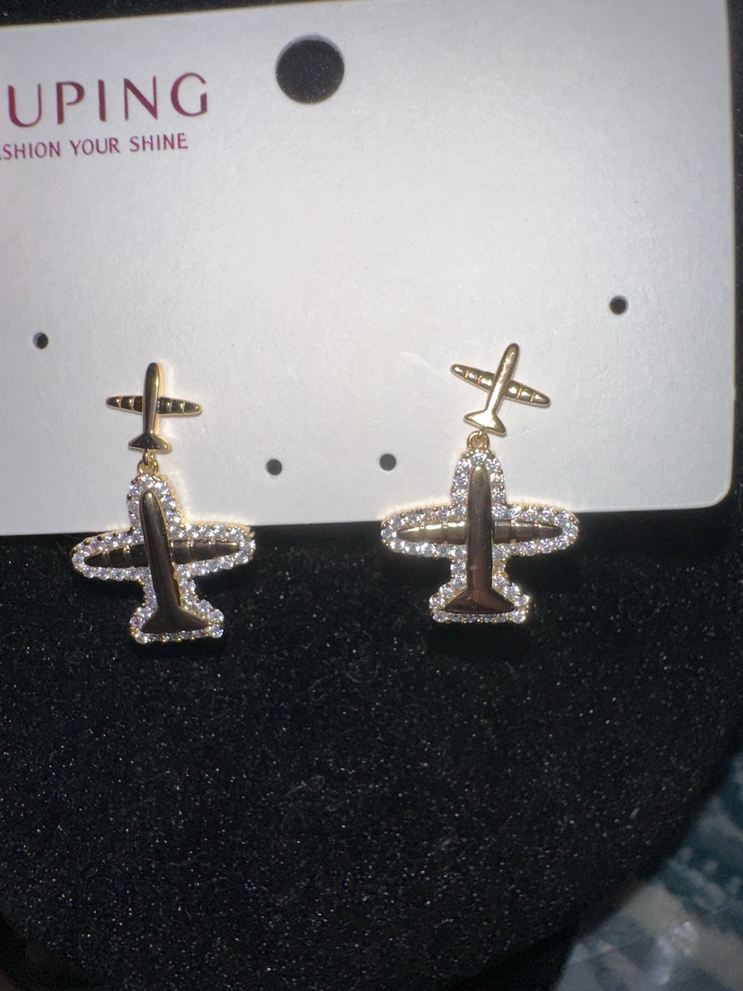 14k gold laminated airplane earrings