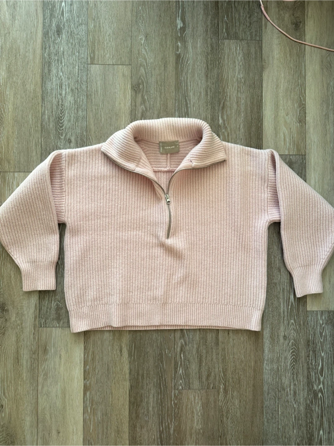 Everlane Half-Zip Wool Sweater - Pink - XL