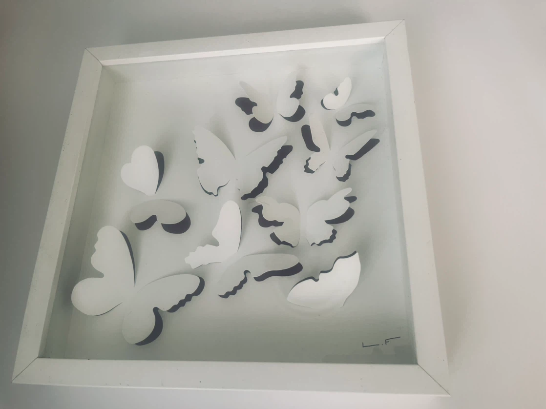Vintage IKEA 1999 3D Butterfly Framed Art