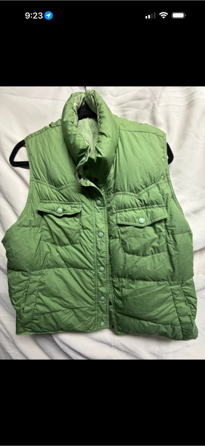 Lands' End Reversible Puffer Vest Green