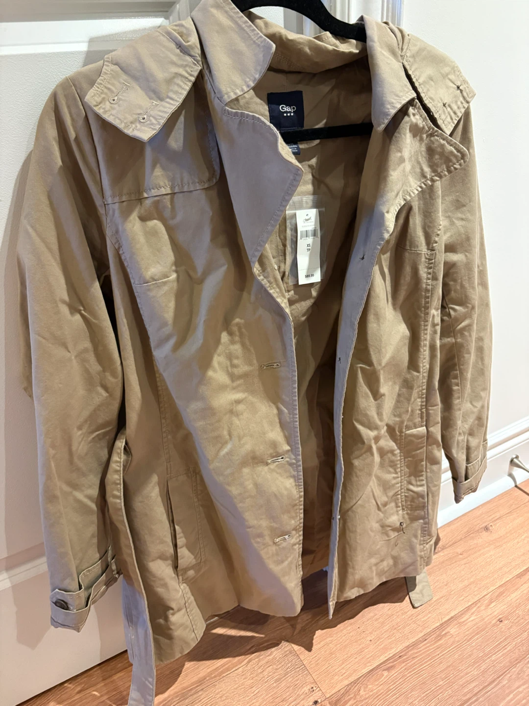 Gap Tan Hooded Trench Coat - Brand New with tags - photo 2