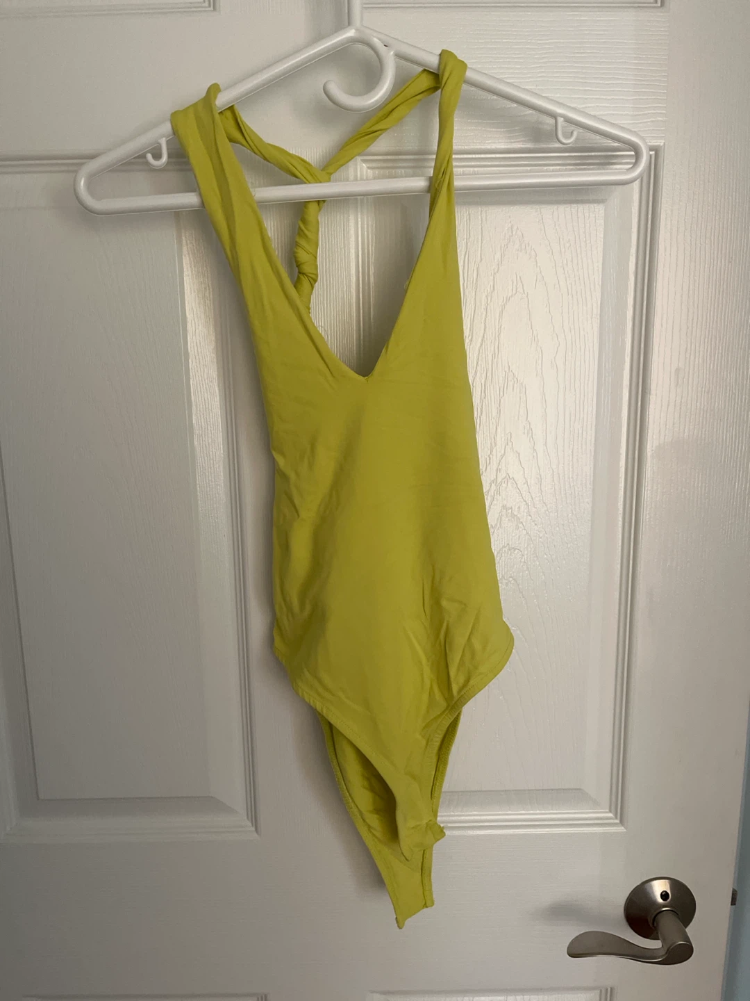 Lime Green Twist Back Bodysuit