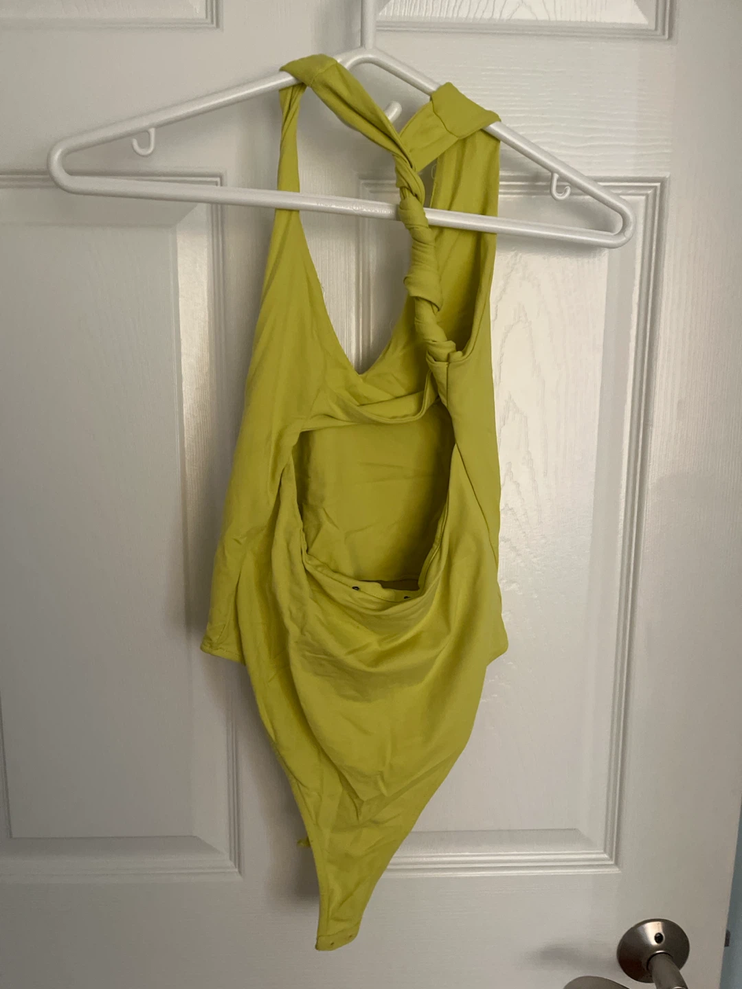 Lime Green Twist Back Bodysuit - photo 2
