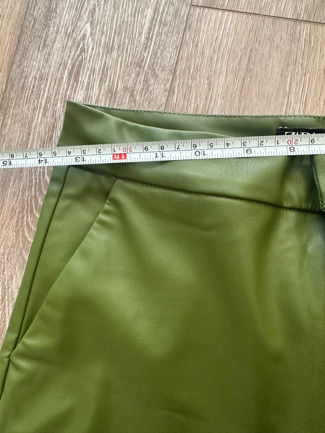 ZARA Green Faux Leather Pants Size S - photo 4