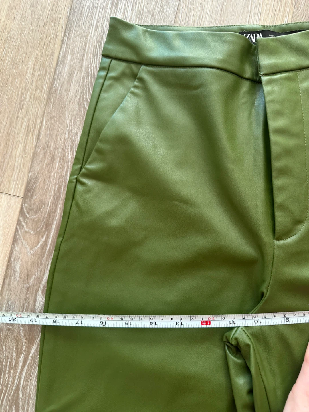 ZARA Green Faux Leather Pants Size S - photo 5