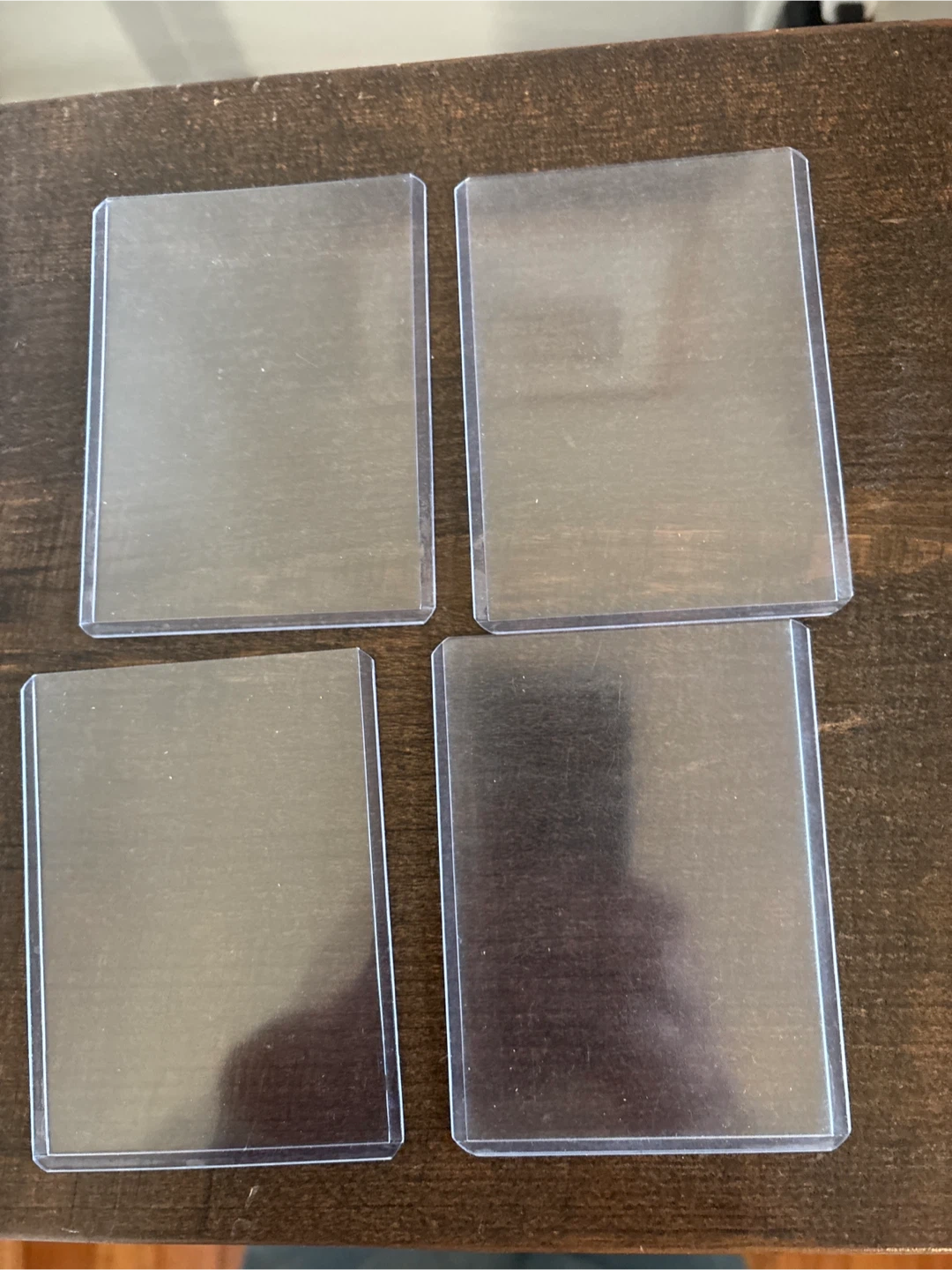 Set of 4 Clear Plastic Trading Card Top Loaders