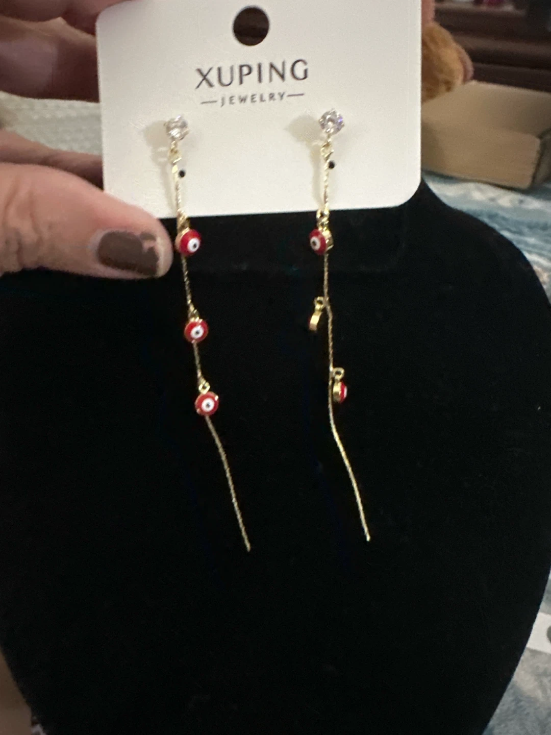 14k gold laminated Jewelry Evil Eye Dangle Earrings