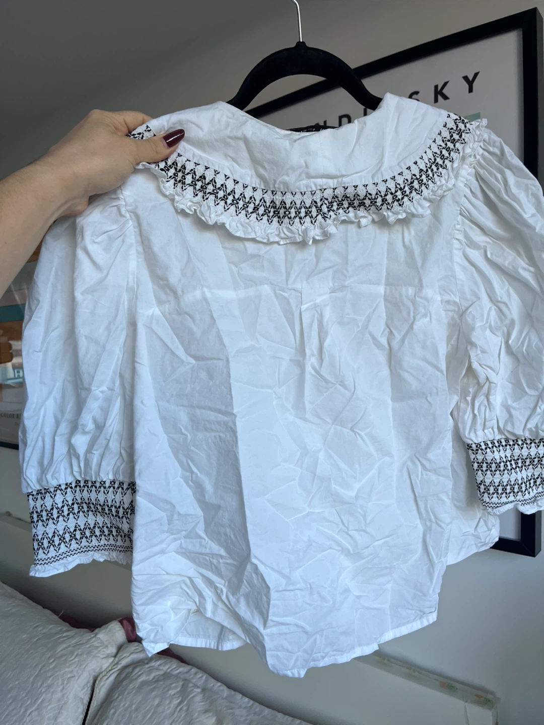 Zara Embroidered White Blouse - photo 2