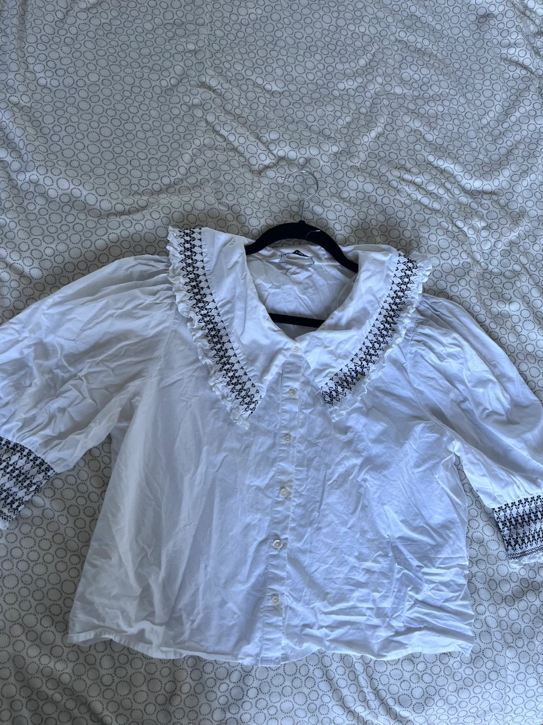 Zara Embroidered White Blouse - photo 3