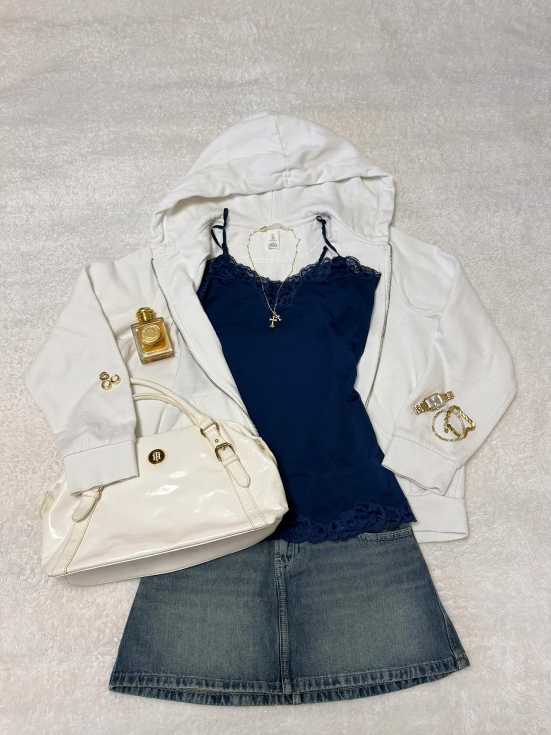 White Zip-Up Hoodie