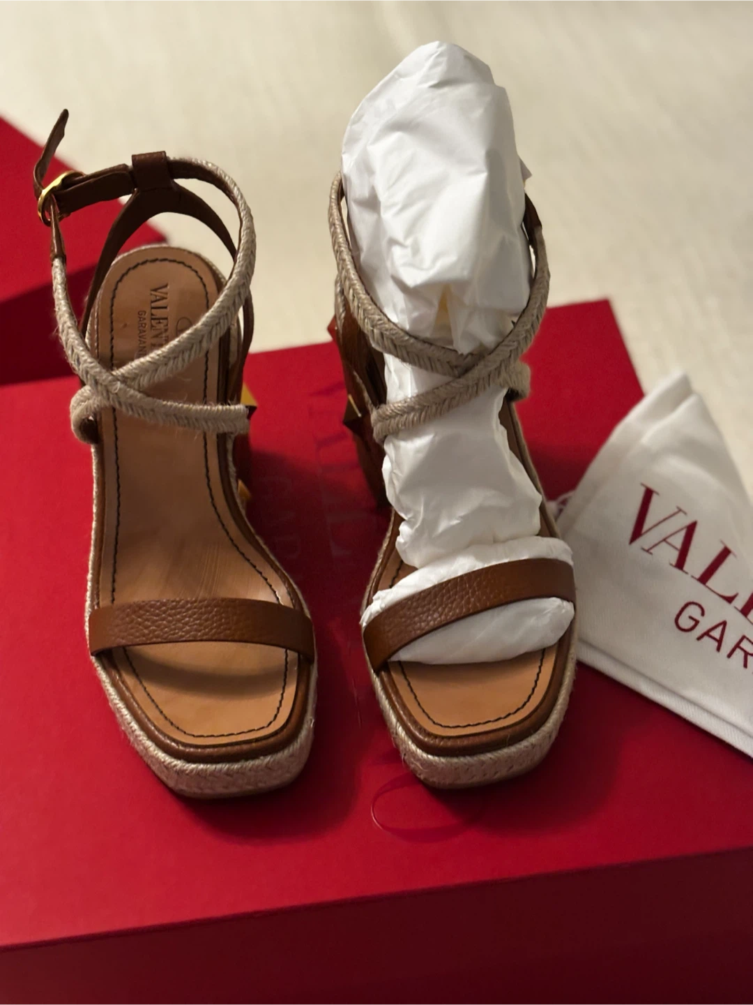 Valentino Garavani Wedge Espadrilles Brown Size 35 - photo 3