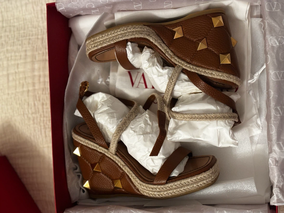 Valentino Garavani Wedge Espadrilles Brown Size 35 - photo 4
