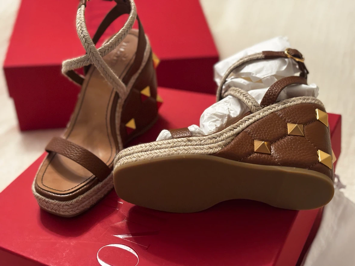 Valentino Garavani Wedge Espadrilles Brown Size 35 - photo 5