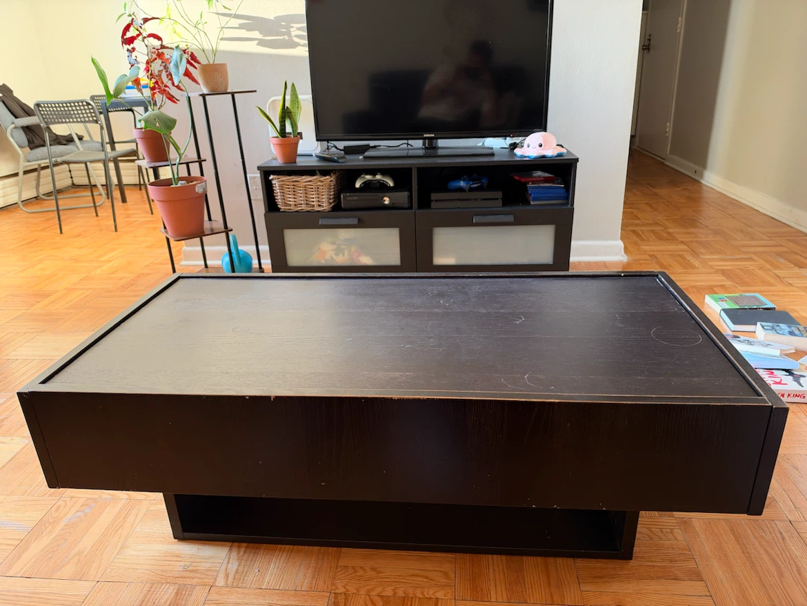 Black Coffee Table with Storage Drawers